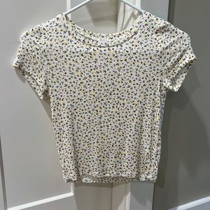 garage black & yellow floral shirt